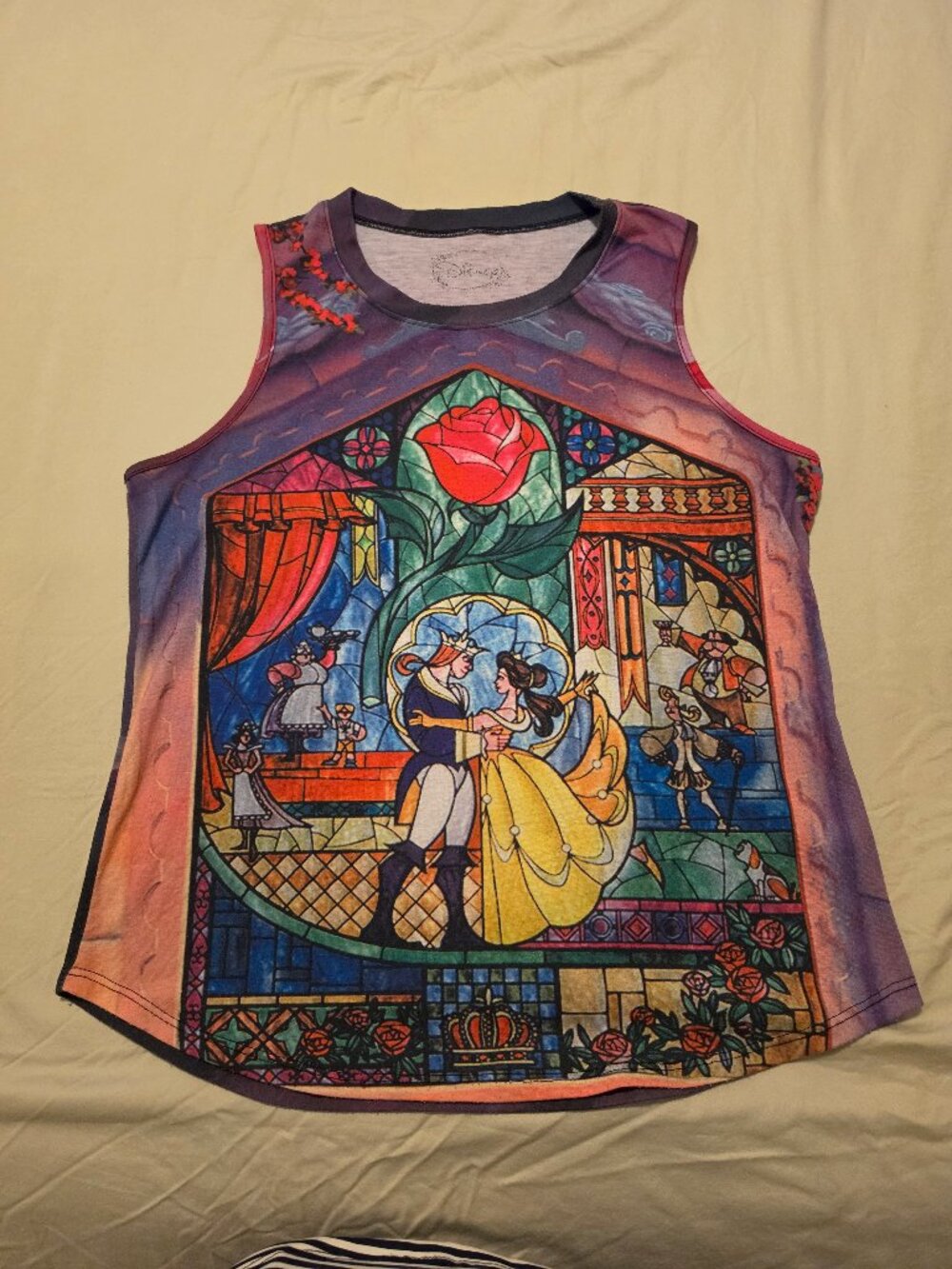 Disney Beauty and the Beast Stained‑Glass Tank Top, Women’s Large